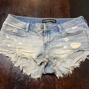 Express Distressed Denim Shorts